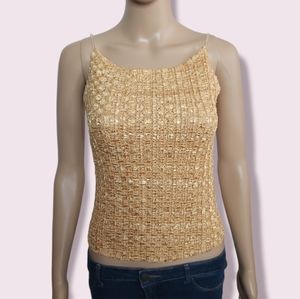 Bead Straps Gold Venus Top Sz Small